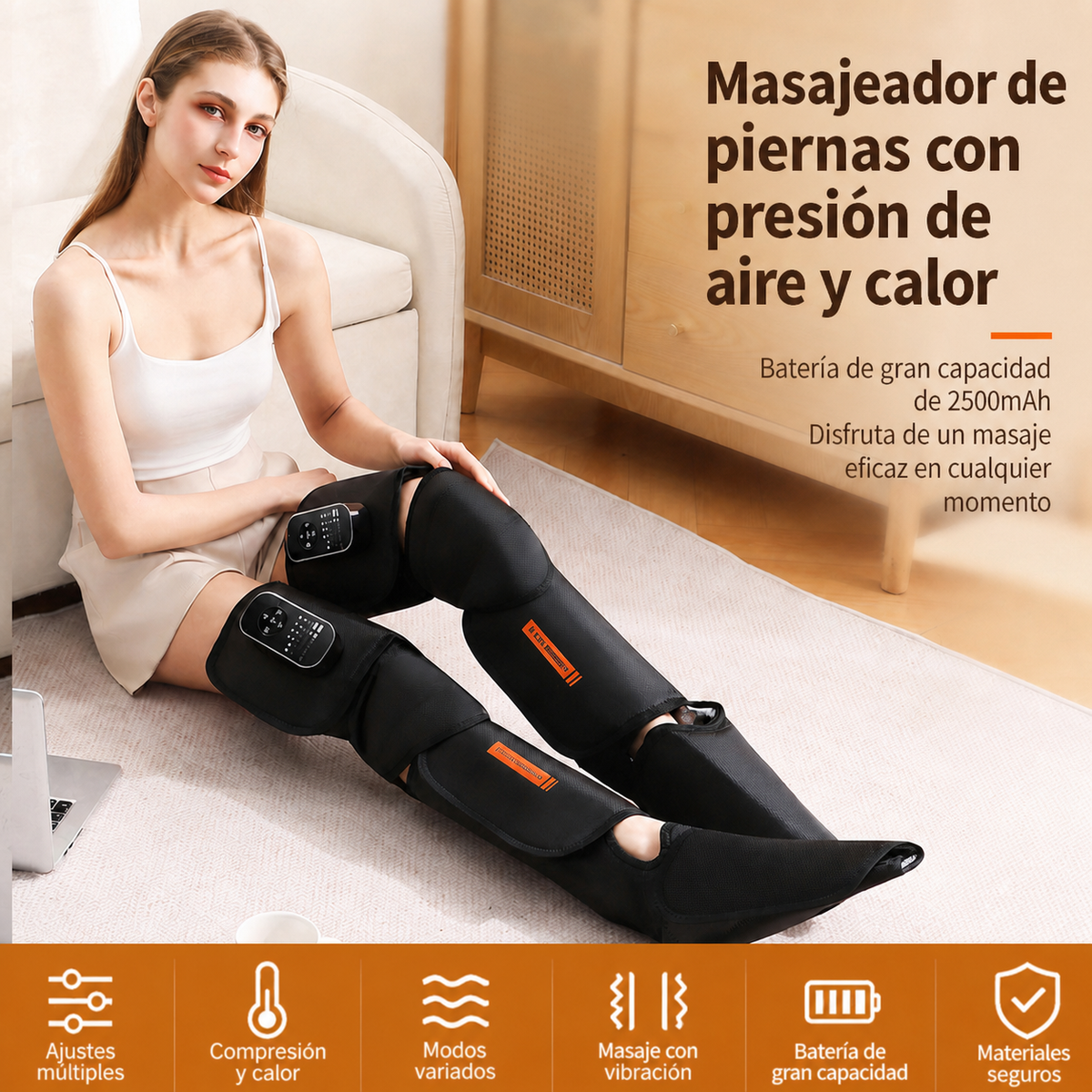 Masajeador de piernas con presión de aire y calor - 3