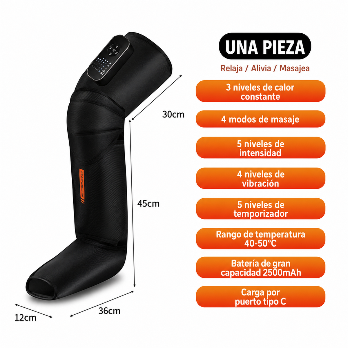 Masajeador de piernas con presión de aire y calor - 5