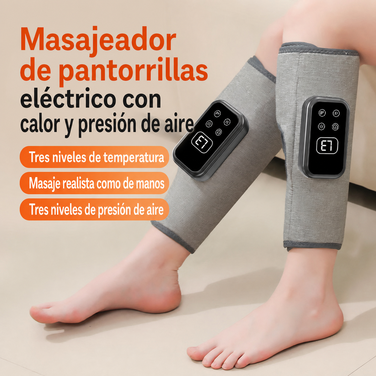 Masajeador de pantorrillas eléctrico con calor y presión de aire - 2