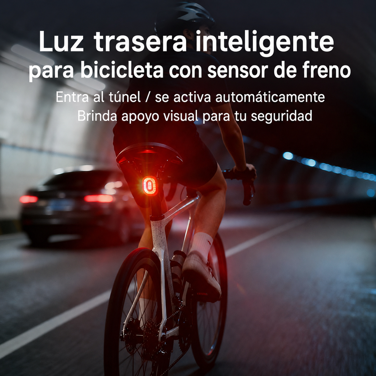 Luz trasera inteligente para bici con sensor de freno - 1