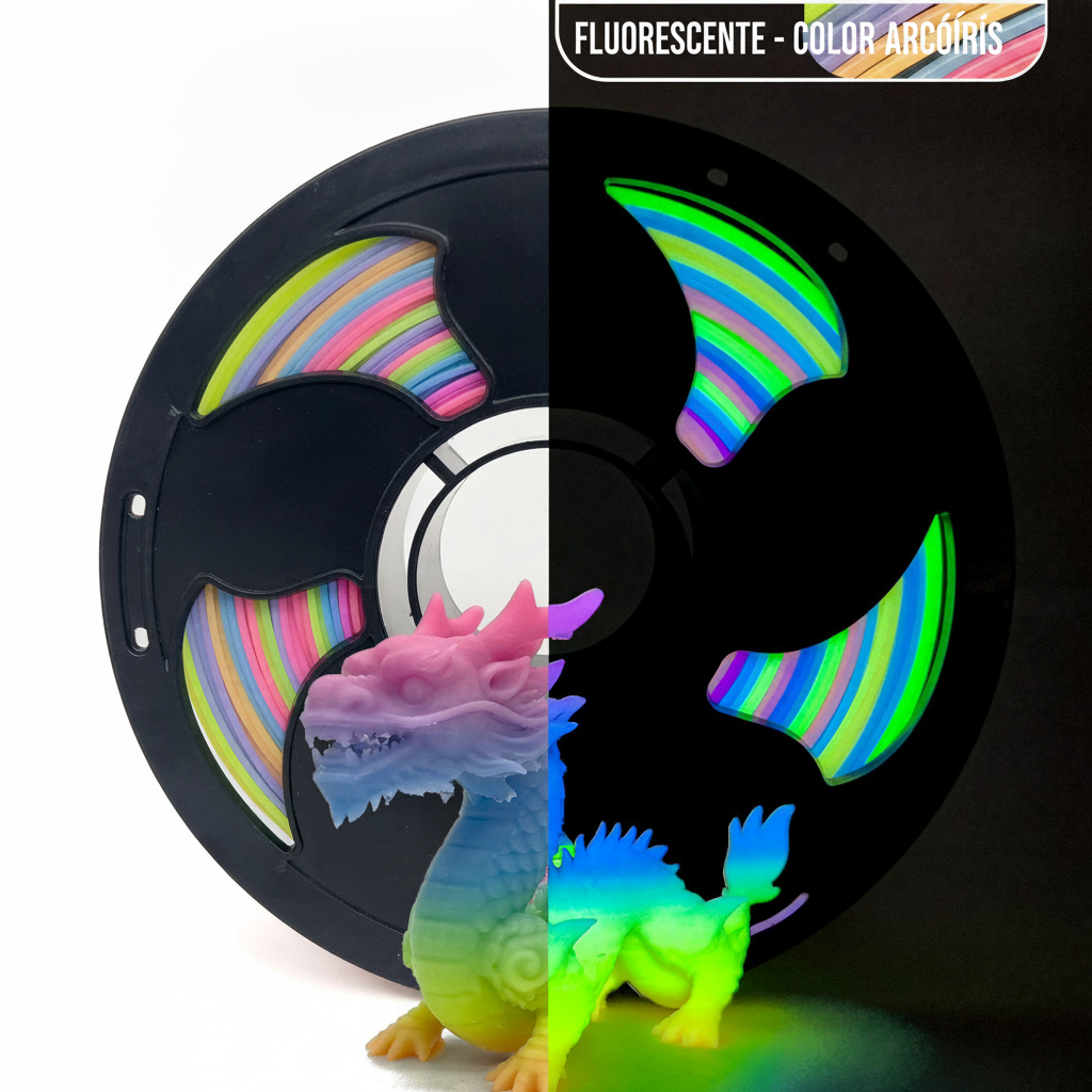 Filamento PLA Luminoso Arcoíris 1 kg para impresora 3D - 2