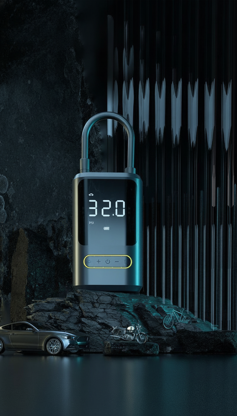 Inflador portátil inalámbrico con pantalla digital - 7