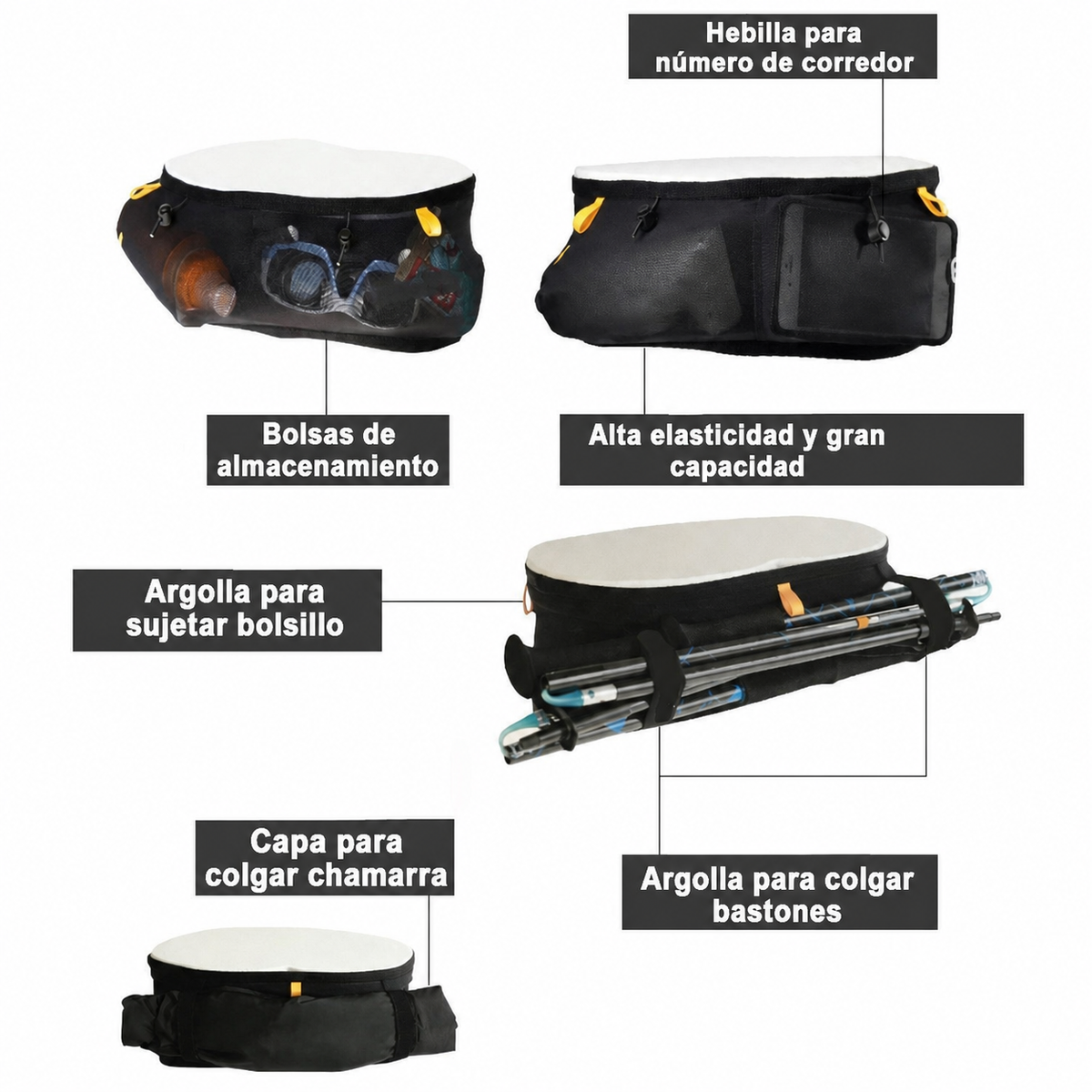 Riñonera Deportiva Elástica para Correr y Ciclismo - 4