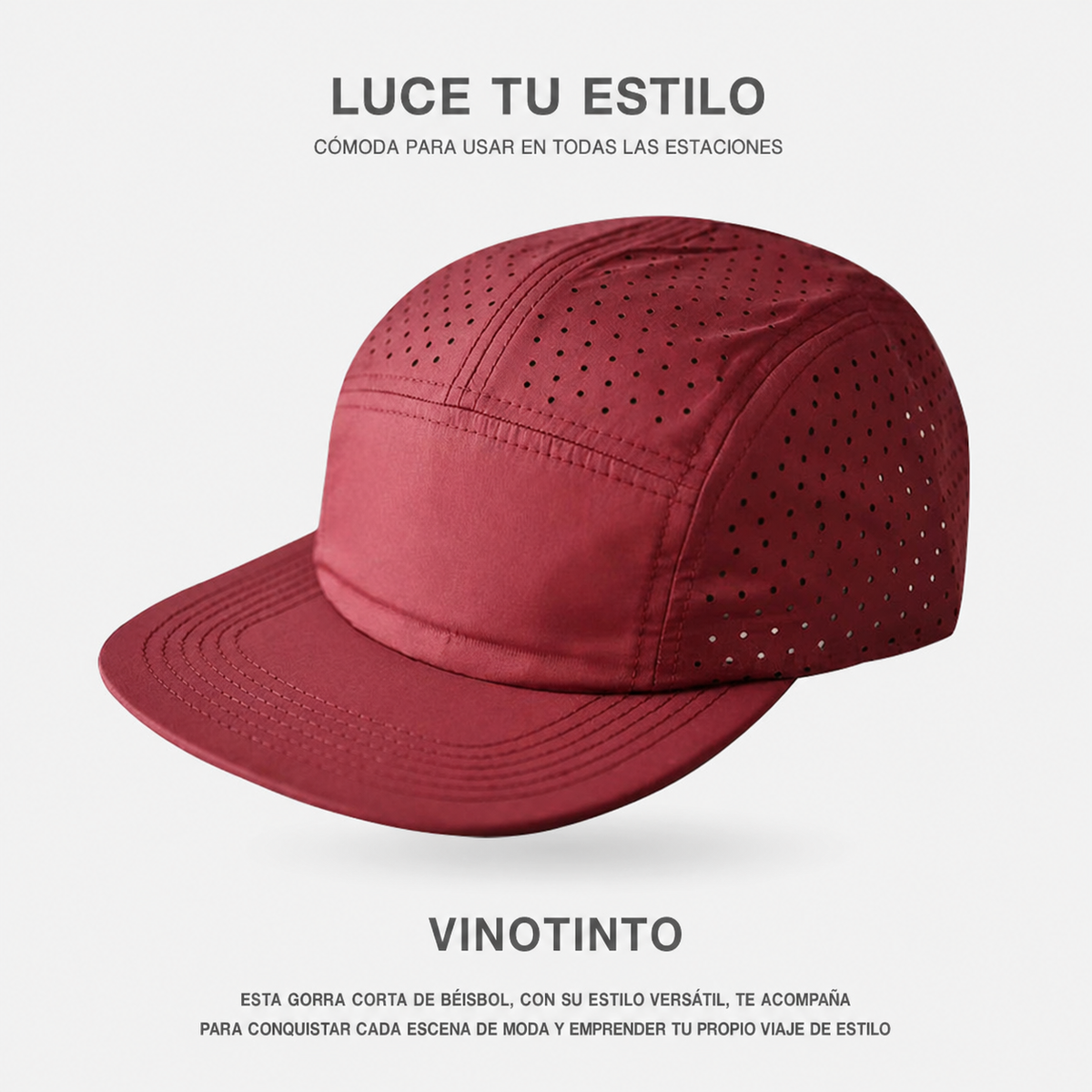 Gorra Beisbolera Deportiva Secado Rápido con Malla
