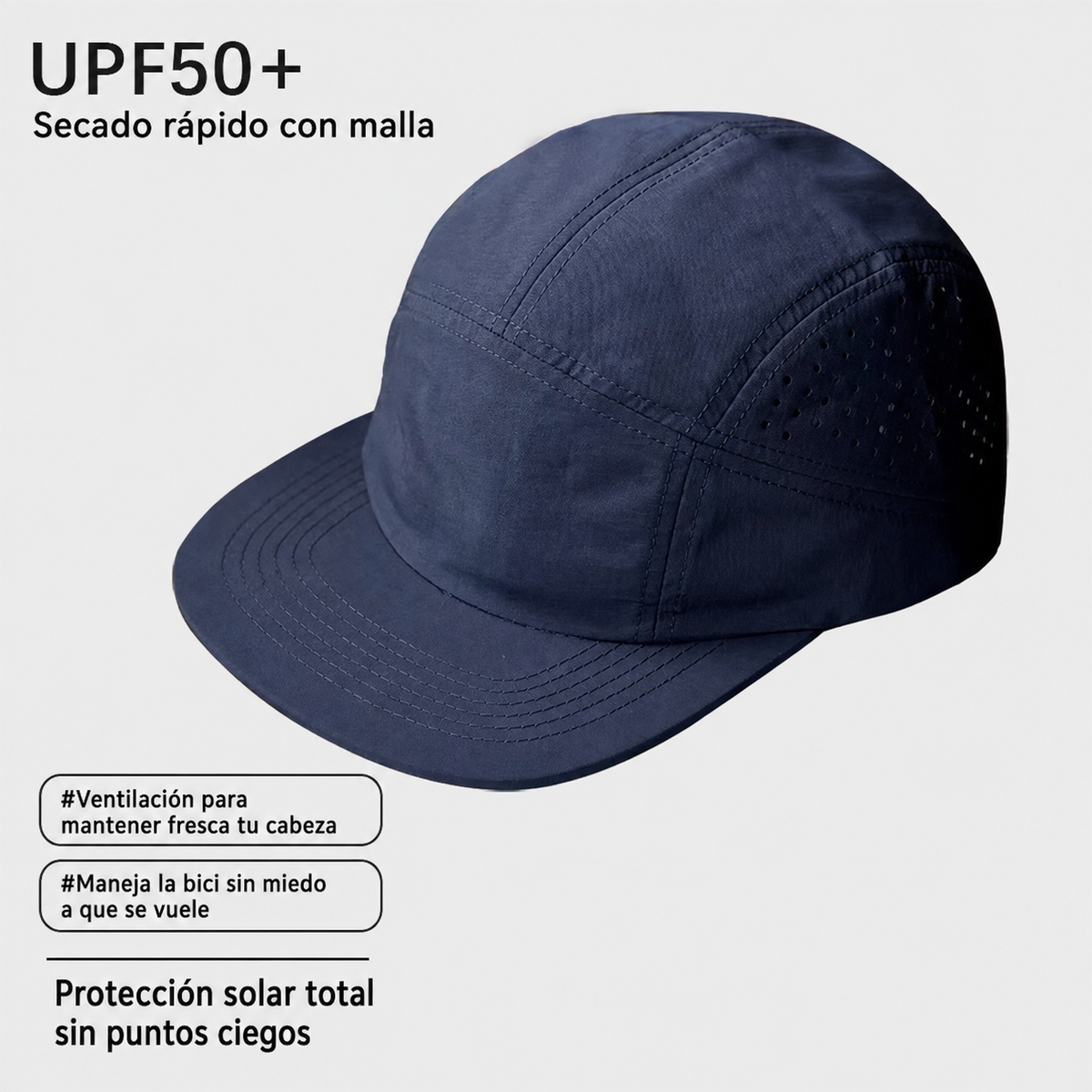 Gorra Beisbolera Deportiva Secado Rápido con Malla