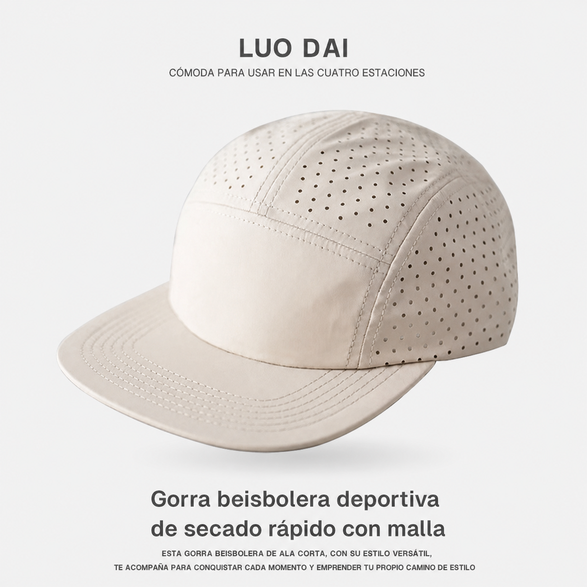 Gorra Beisbolera Deportiva Secado Rápido con Malla