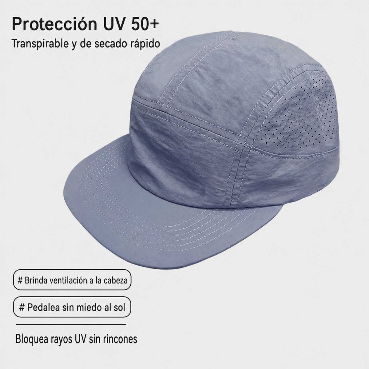 Gorra Beisbolera Deportiva Secado Rápido con Malla