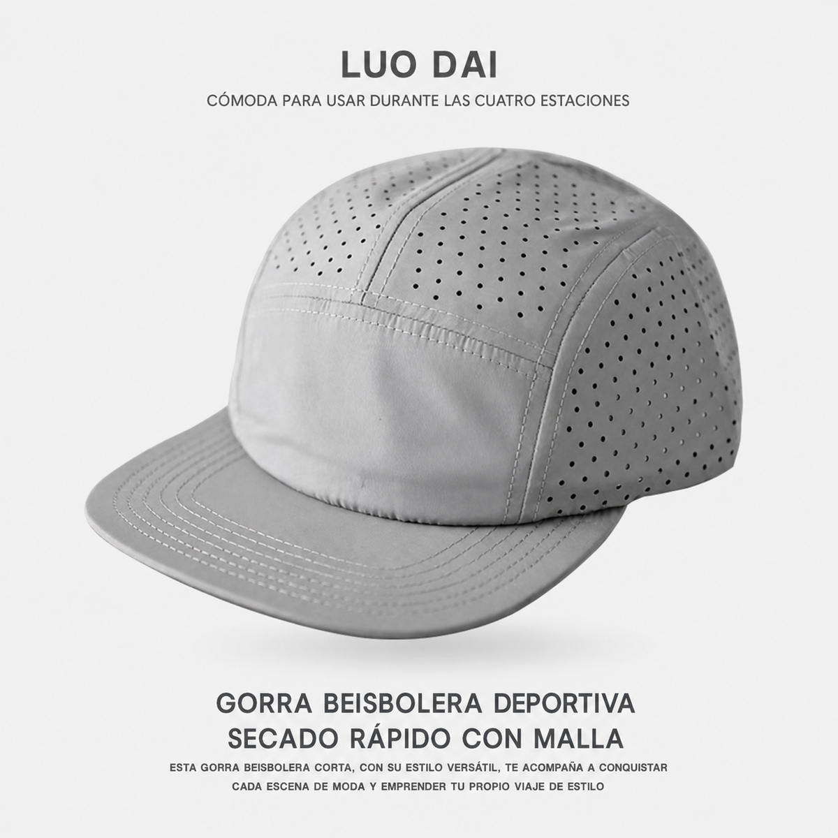 Gorra Beisbolera Deportiva Secado Rápido con Malla