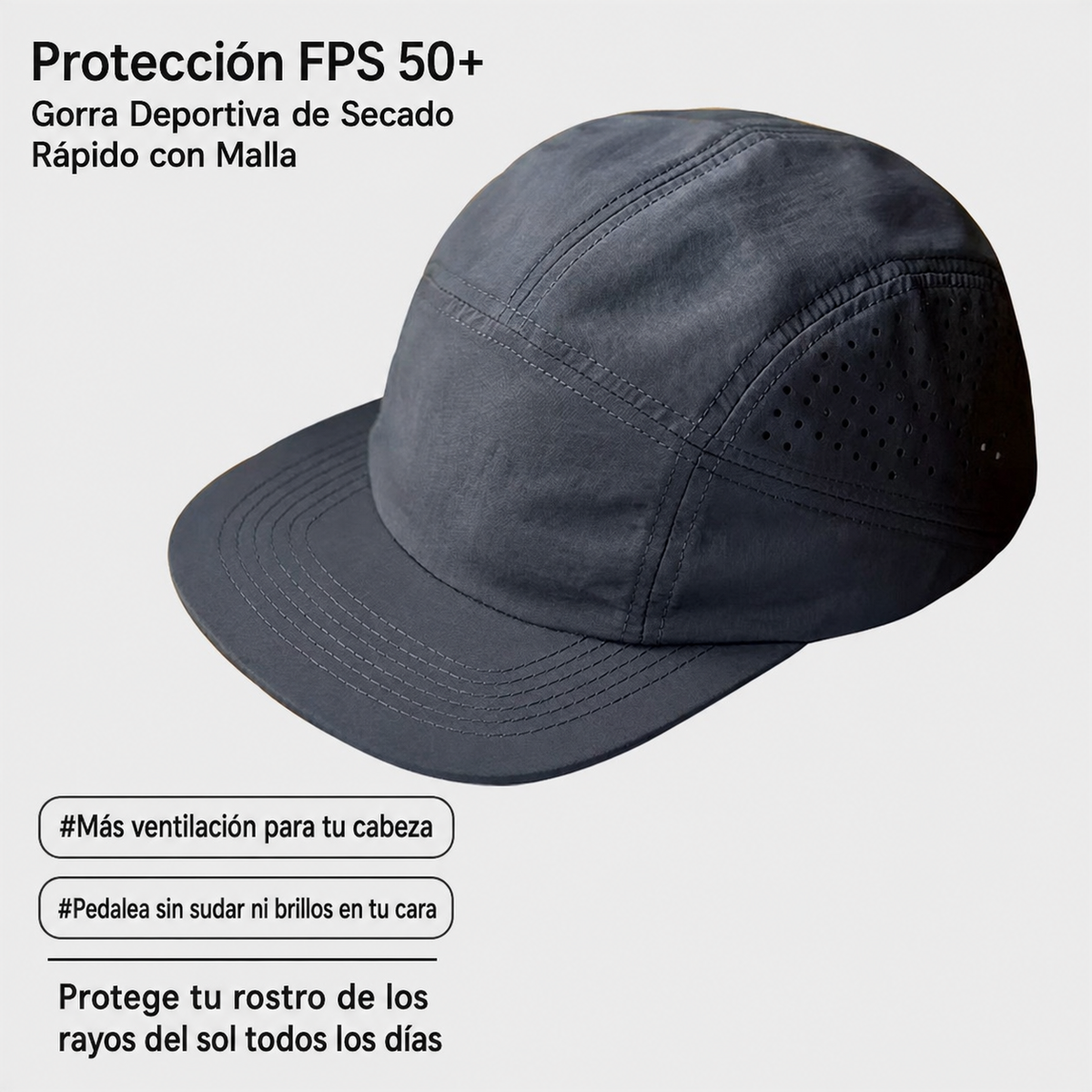 Gorra Beisbolera Deportiva Secado Rápido con Malla