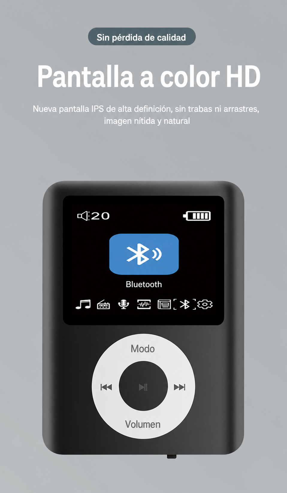 Reproductor MP3/MP4 Bluetooth y a color - 9