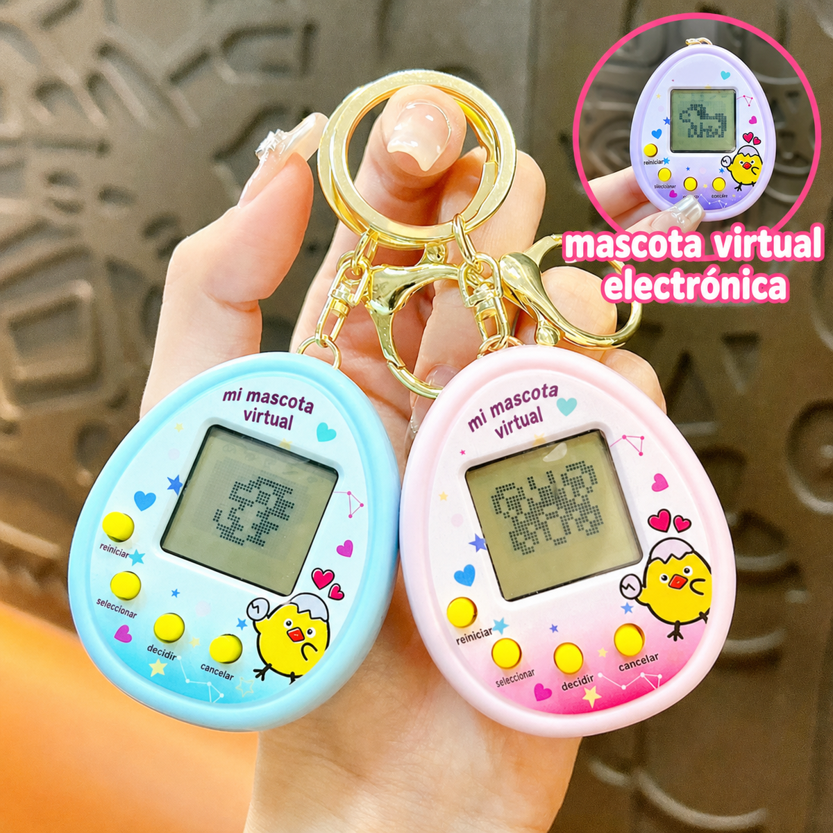 Mascota Virtual Electrónica Llavero Tamagotchi Mini - 1