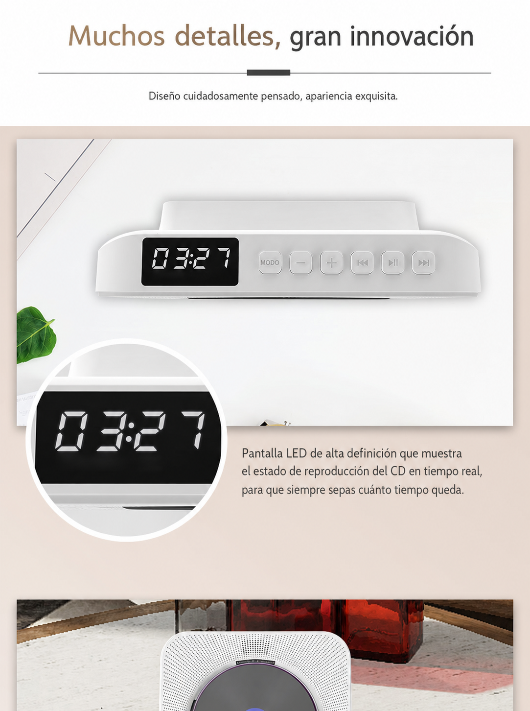 Reproductor de CD portátil con Bluetooth - 11