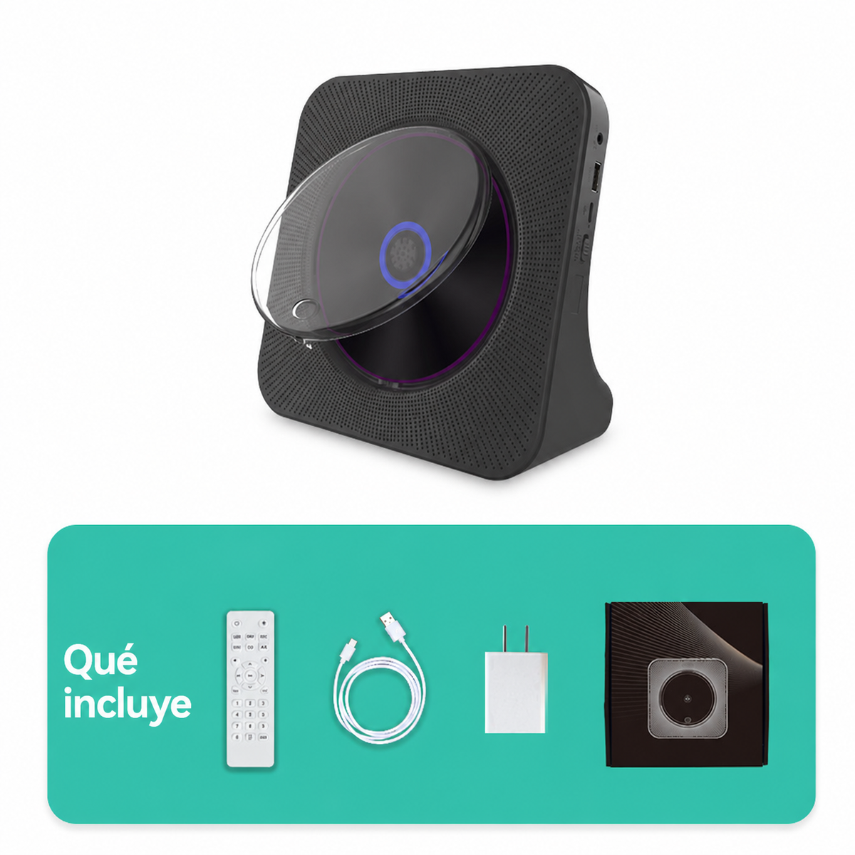 Reproductor de CD portátil con Bluetooth