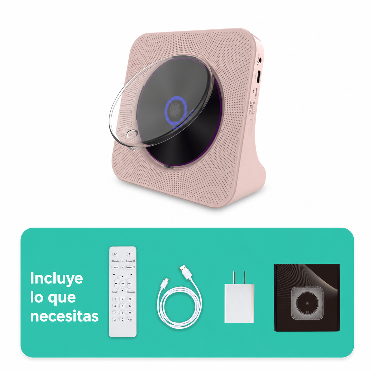 Reproductor de CD portátil con Bluetooth