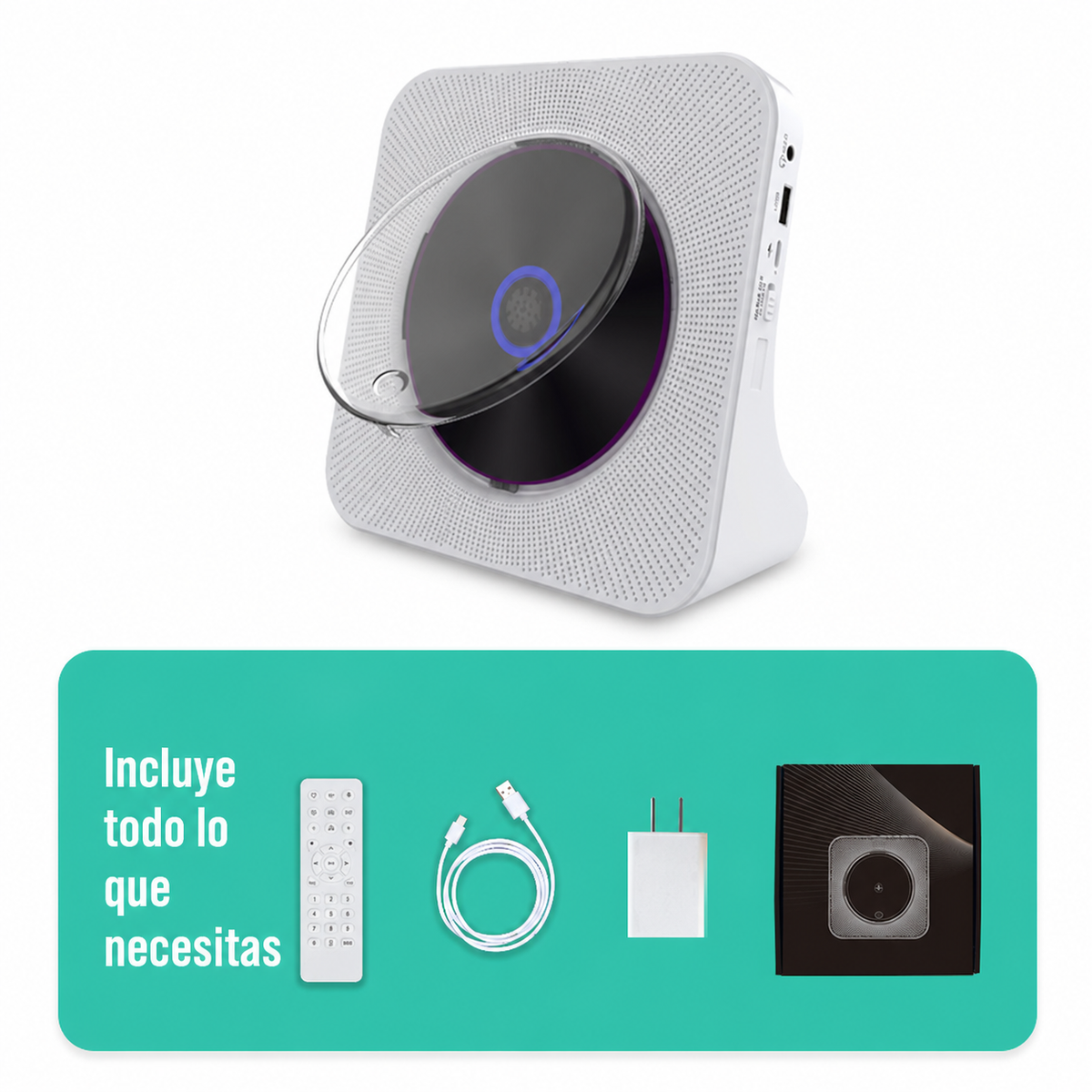 Reproductor de CD portátil con Bluetooth