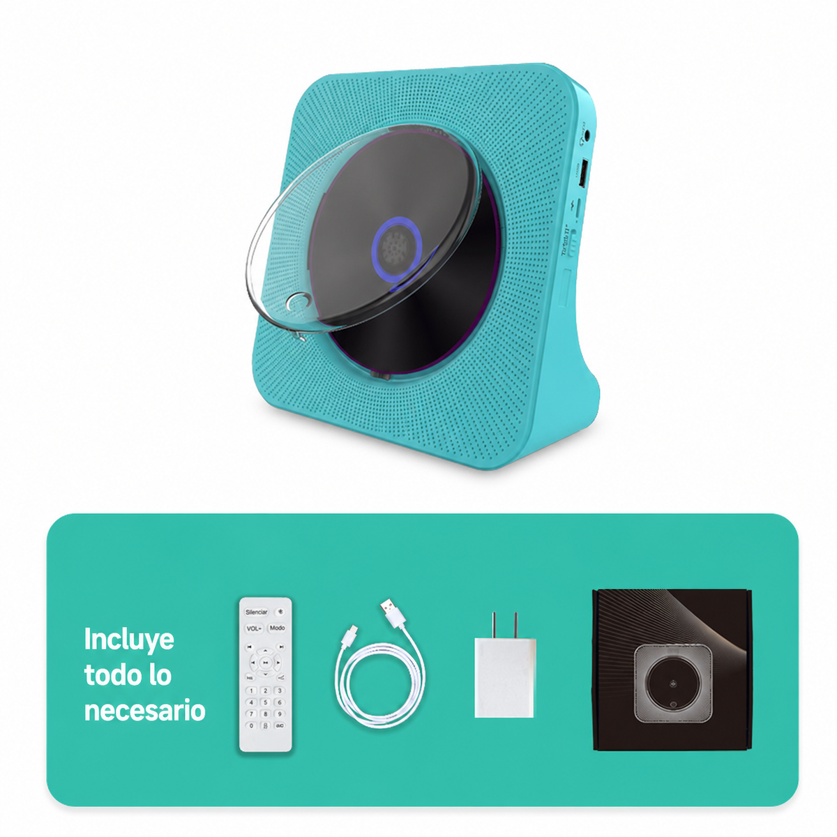 Reproductor de CD portátil con Bluetooth