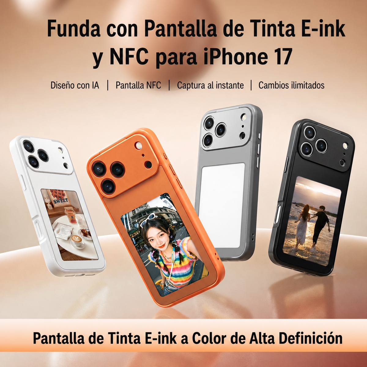 Funda iPhone 17 con Pantalla de Tinta E-ink y NFC - 15