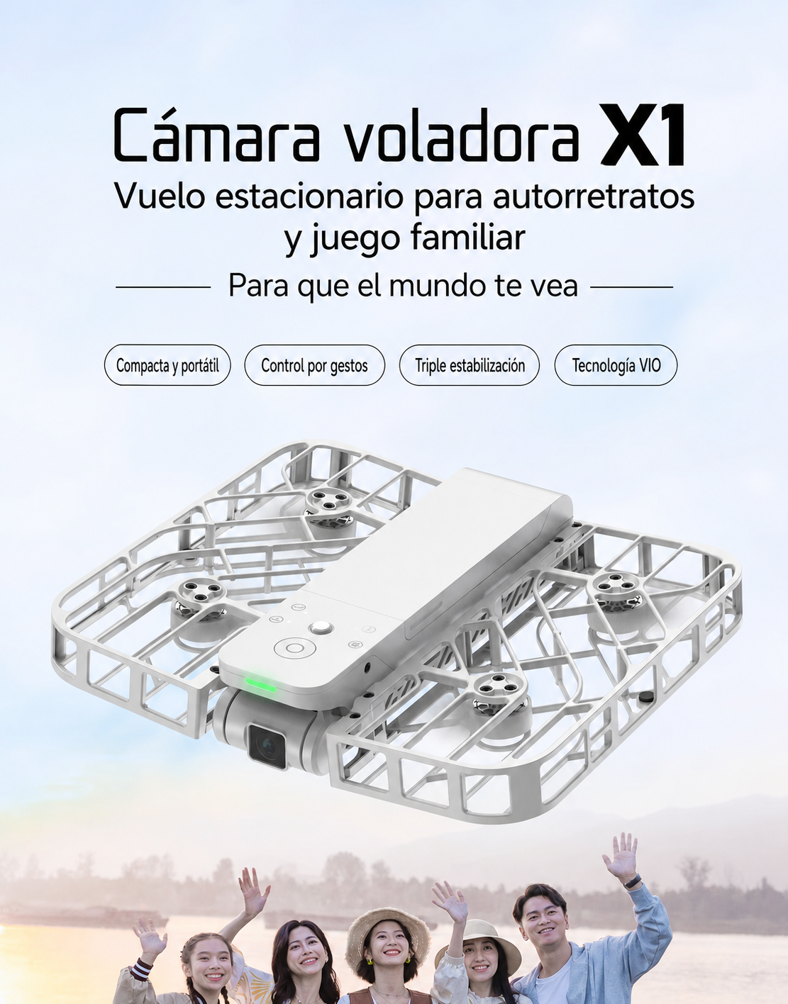 Cámara voladora X1 Hover para selfies y juego familiar - 9