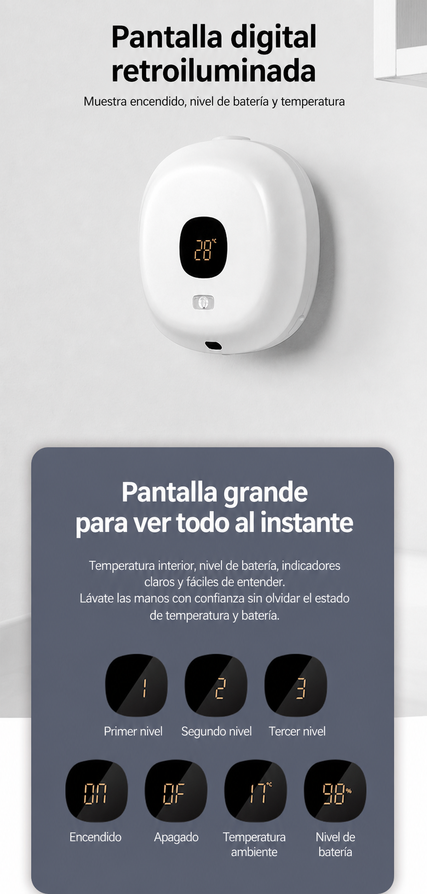Dispensador automático de jabón espuma con sensor - 12