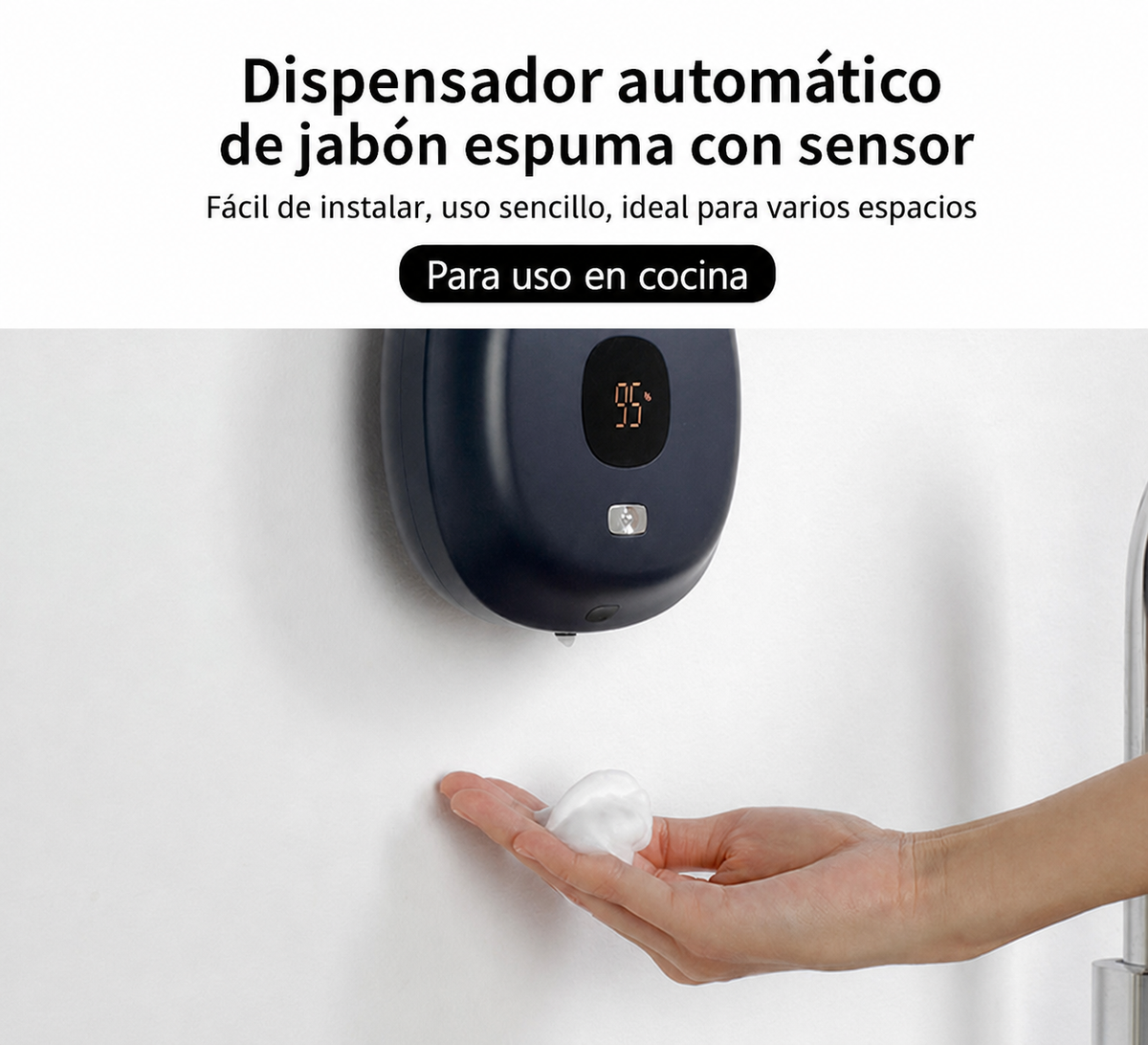 Dispensador automático de jabón espuma con sensor - 9