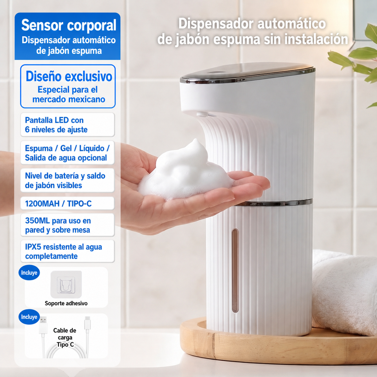 Dispensador automático de jabón espuma - 10