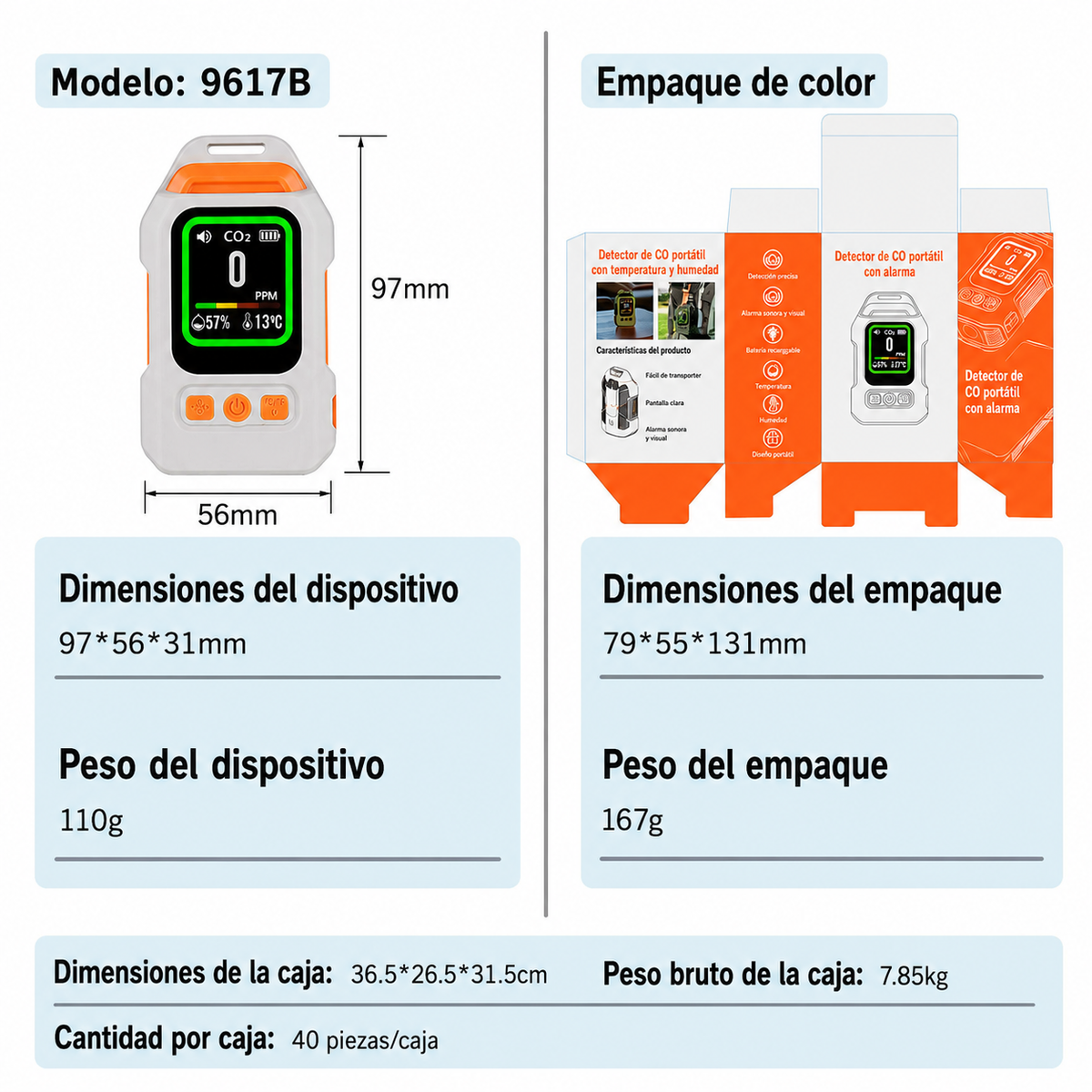 Detector de CO portátil - 10