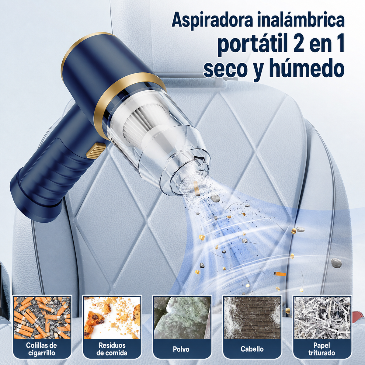 Aspiradora inalámbrica portátil | seco y húmedo - 2