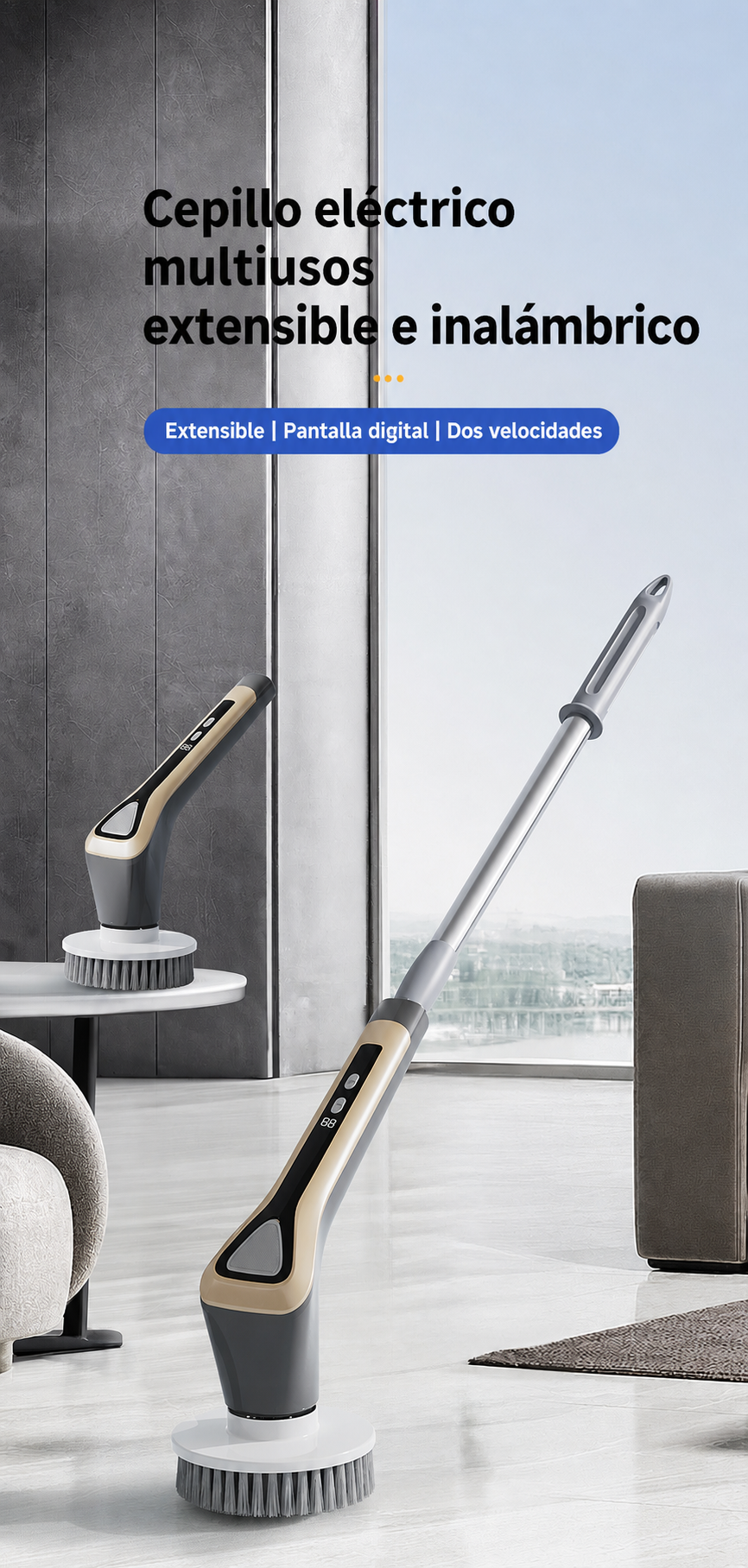 Cepillo eléctrico de limpieza | extensible e inalámbrico - 8