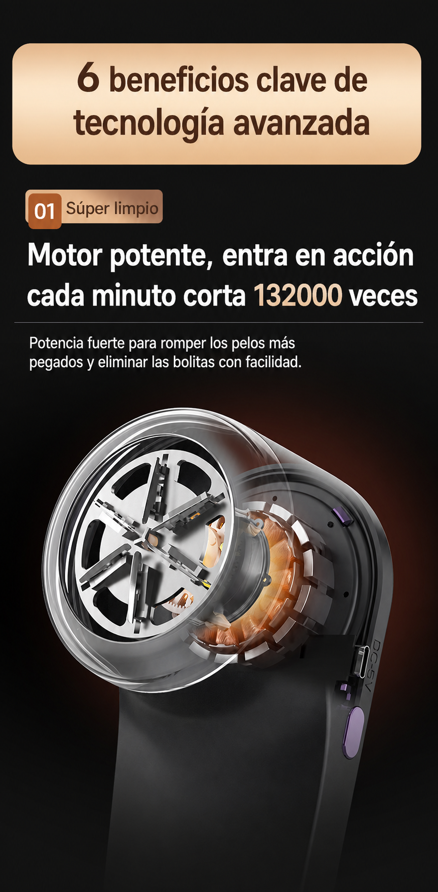 Quitapelusas eléctrico recargable USB con pantalla digital - 9