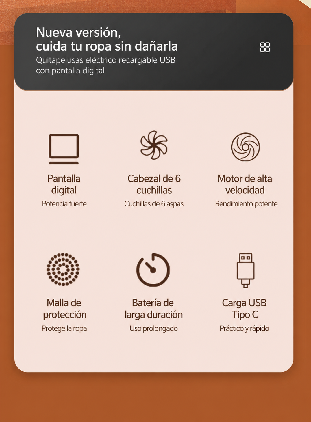 Quitapelusas eléctrico recargable USB con pantalla digital - 8