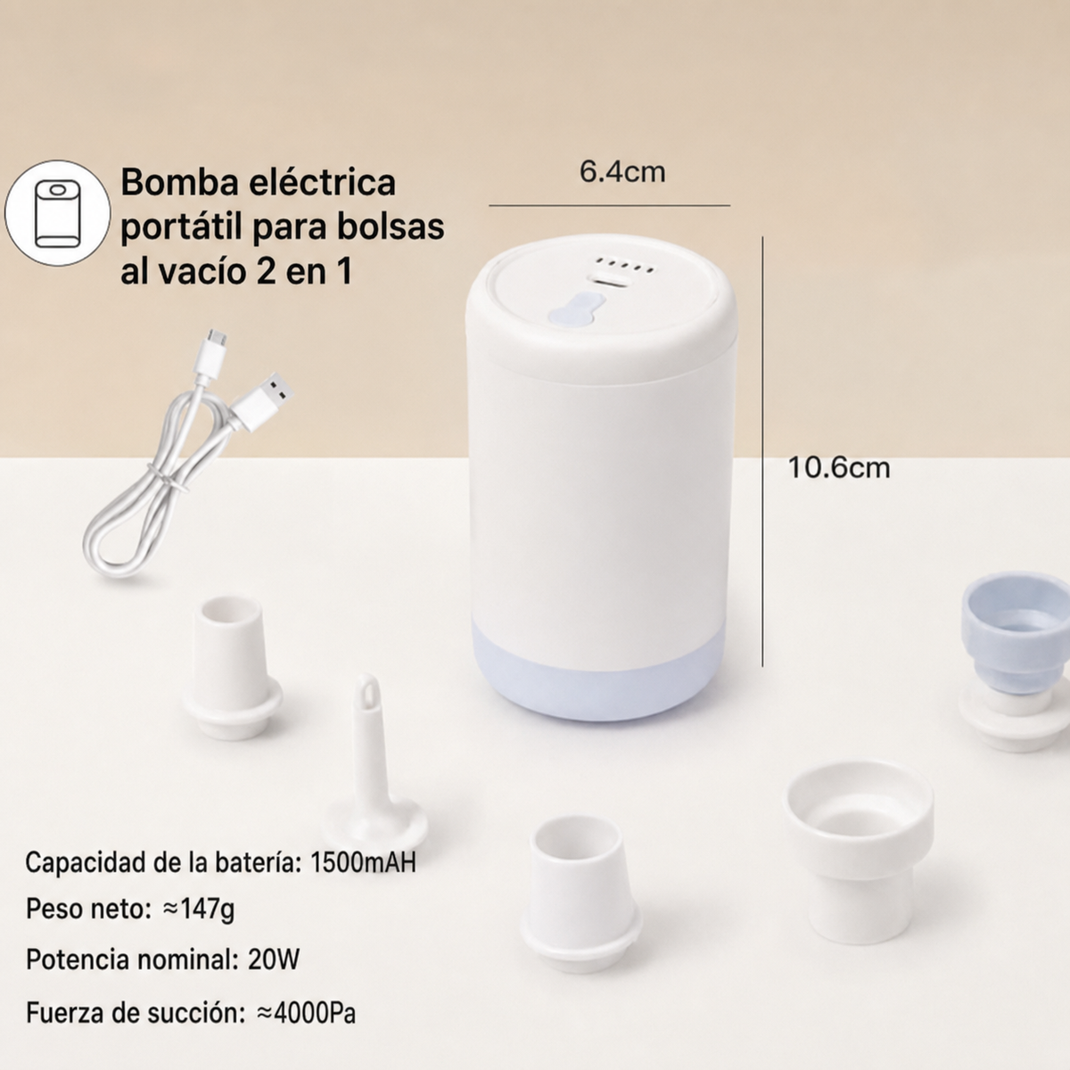 Bomba eléctrica portátil 2 en 1 - 6