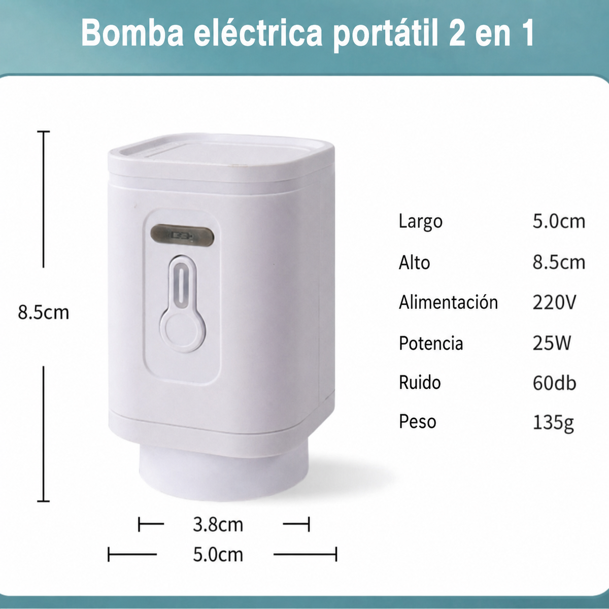 Bomba eléctrica portátil 2 en 1