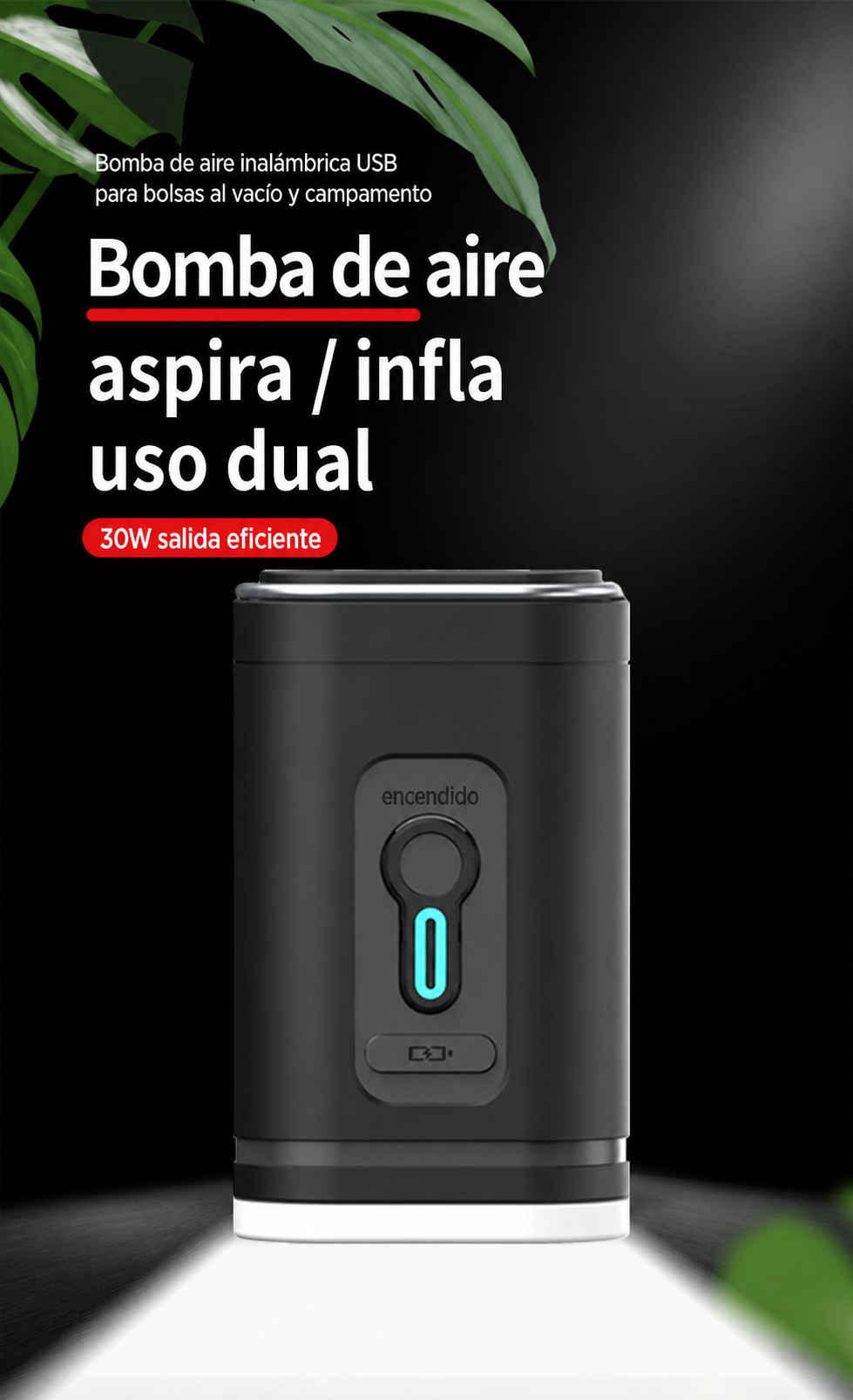 Bomba de Aire Inalámbrica USB para Camping - 11
