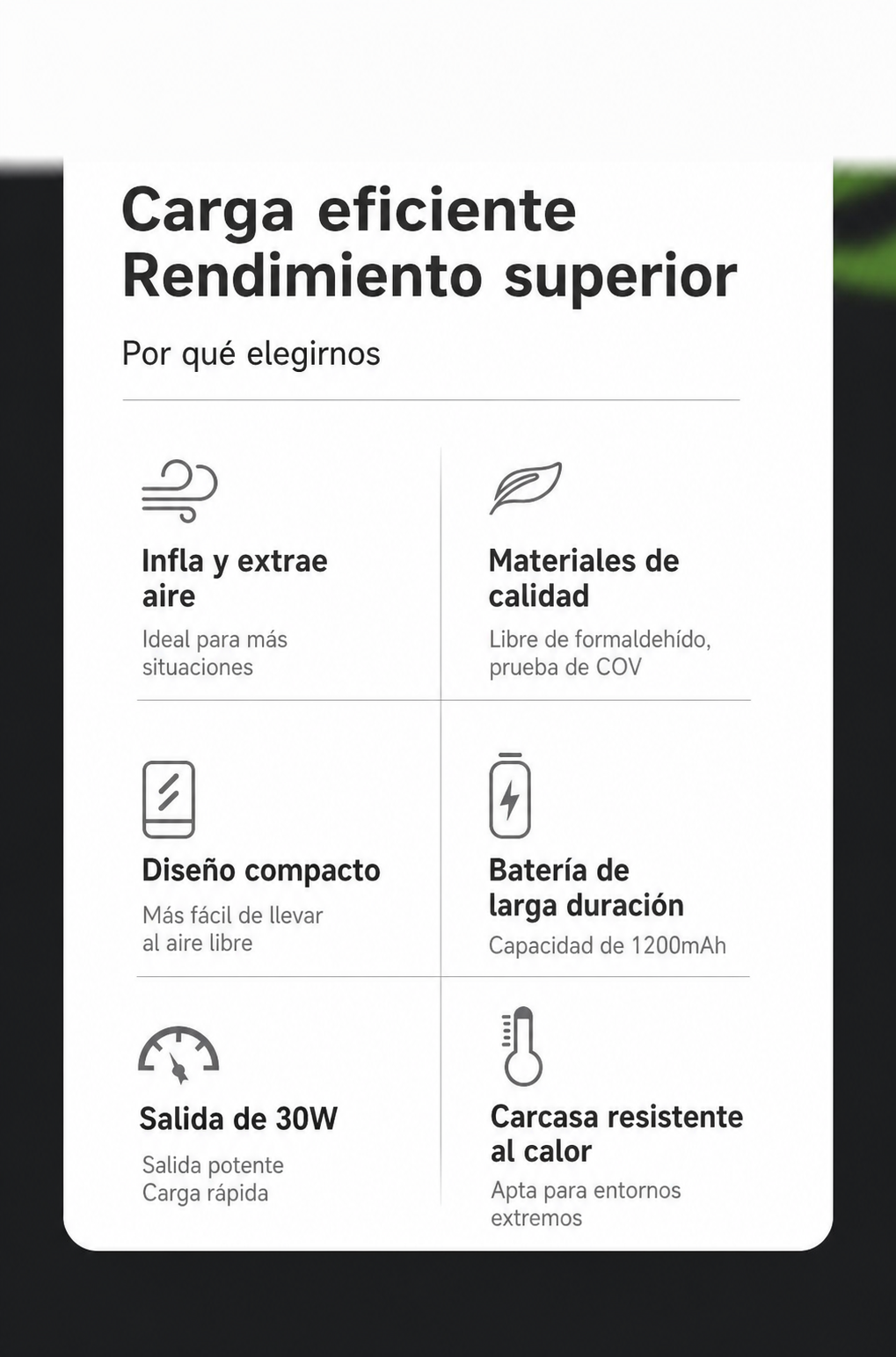 Bomba de Aire Inalámbrica USB para Camping - 12