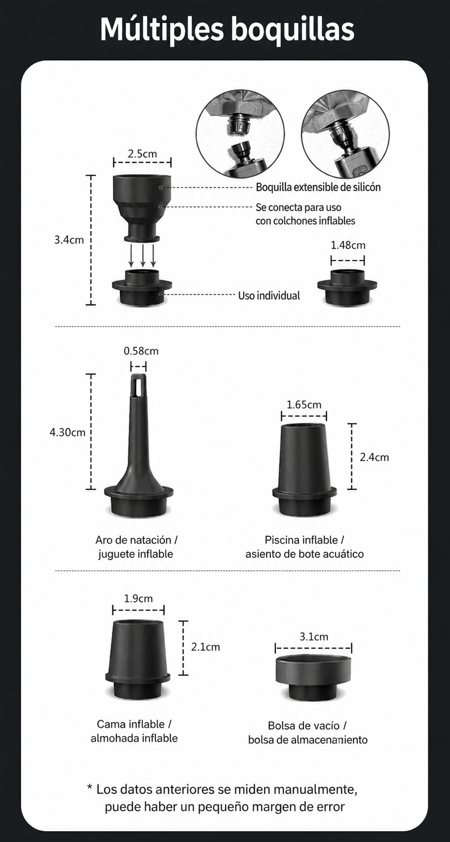 Bomba de Aire Inalámbrica USB para Camping - 14