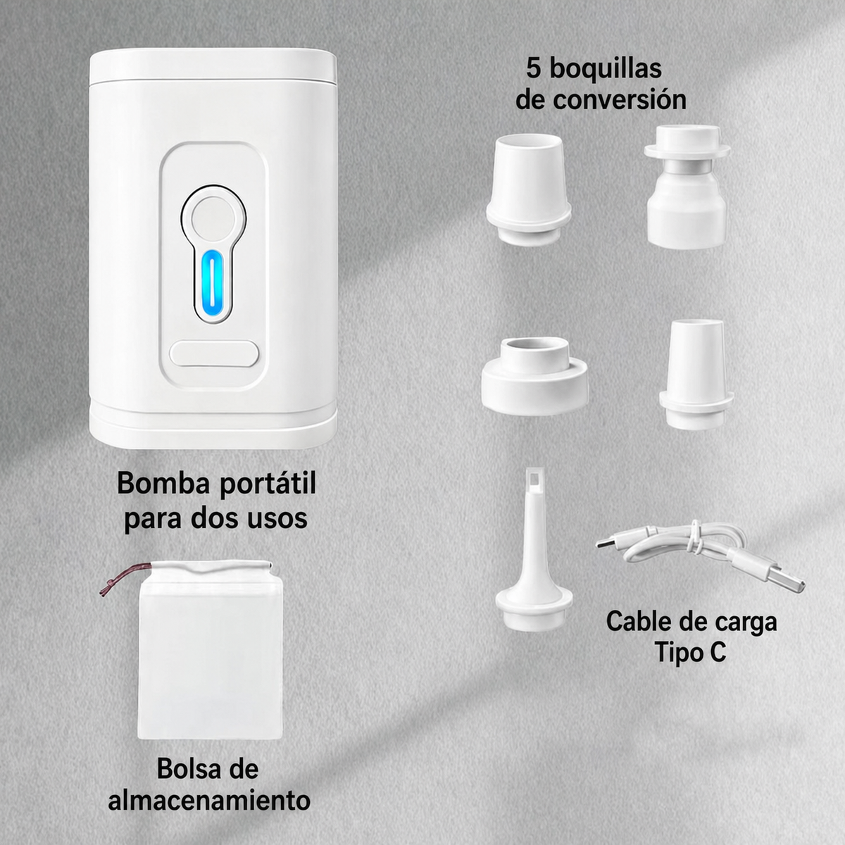 Bomba de Aire Inalámbrica USB para Camping - 6