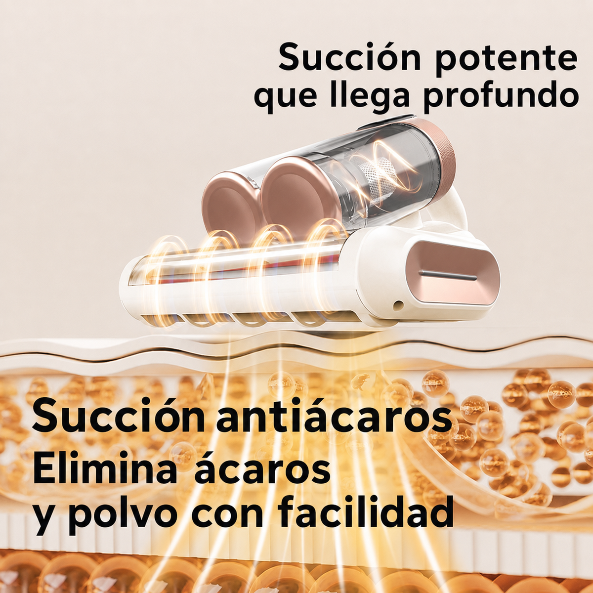 Aspiradora anti-ácaros UV con cepillo rodante inalámbrica - 2