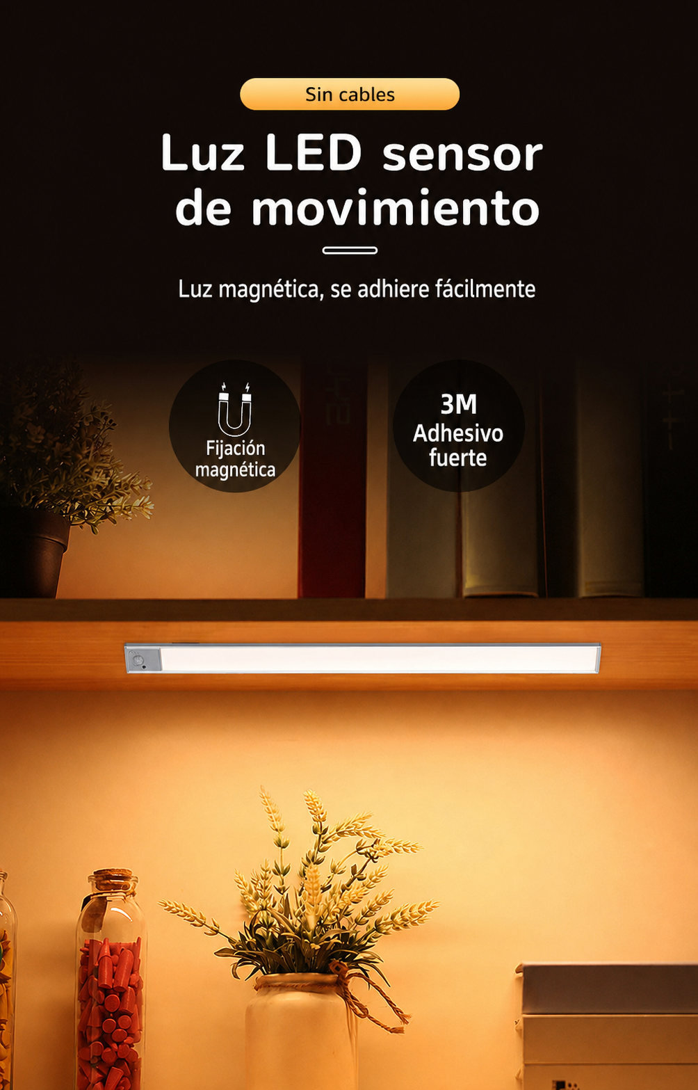 Luz LED sensor de movimiento recargable - 11