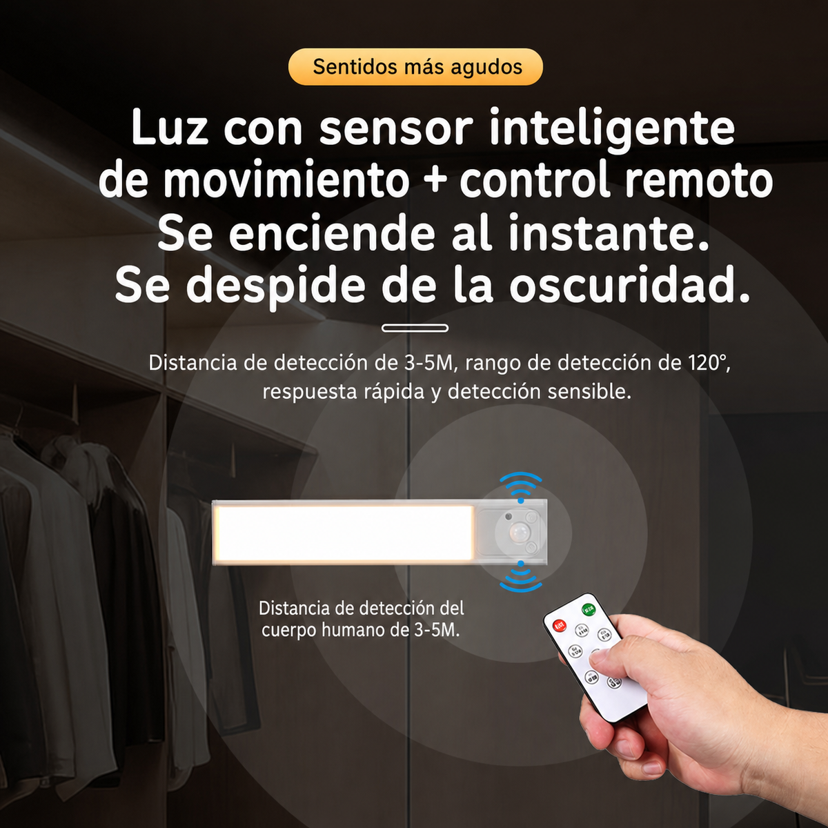 Luz LED sensor de movimiento recargable - 3