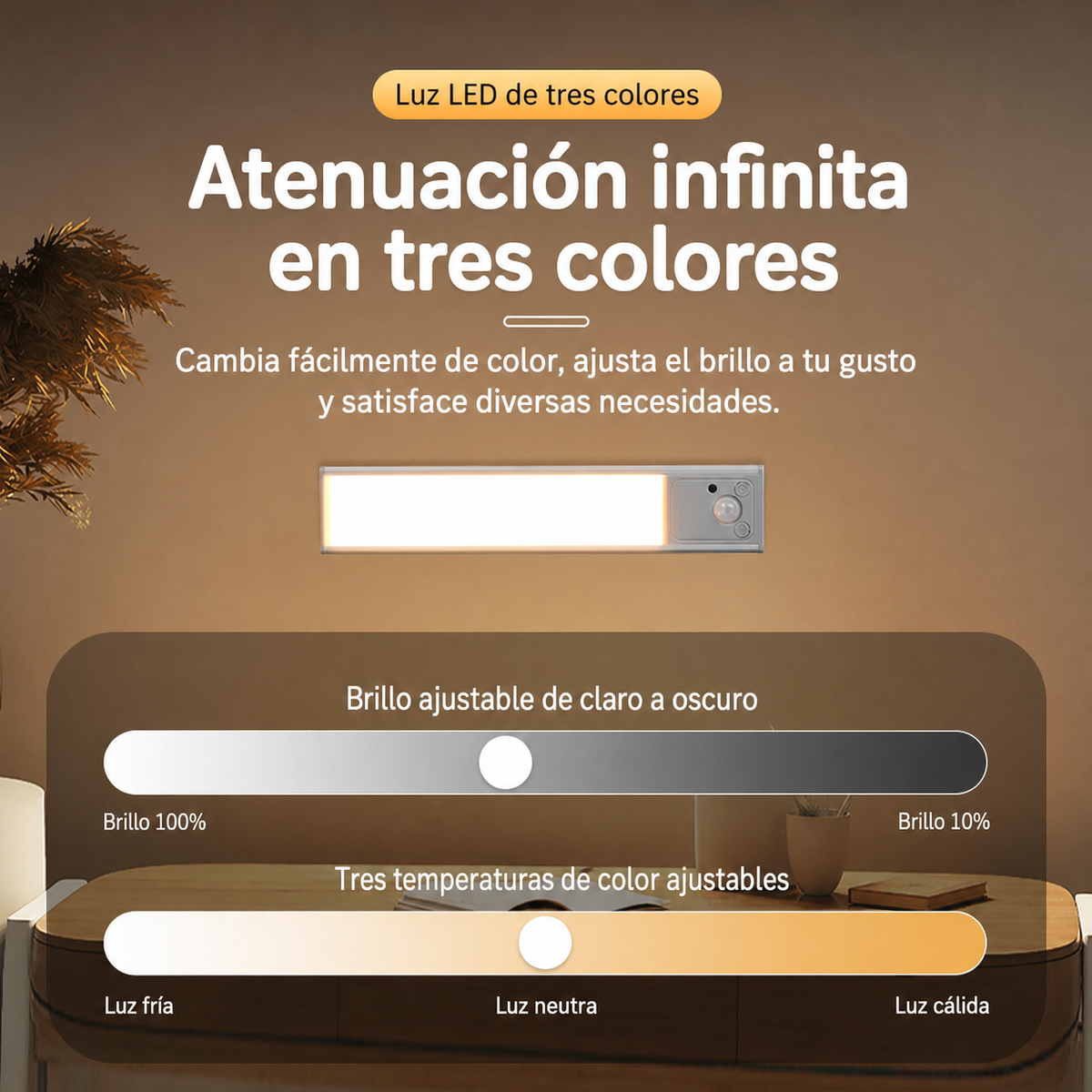 Luz LED sensor de movimiento recargable - 4