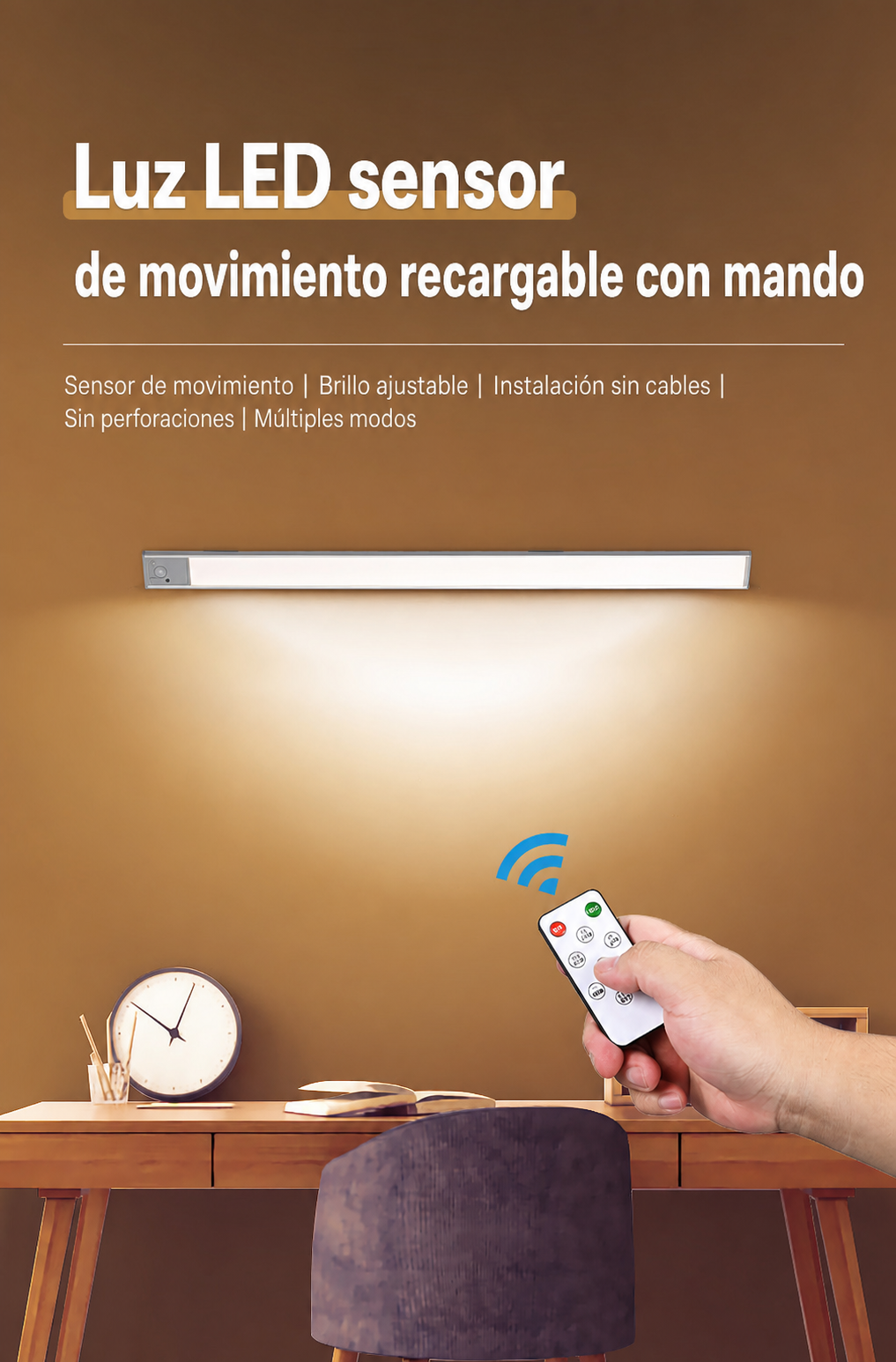 Luz LED sensor de movimiento recargable - 7