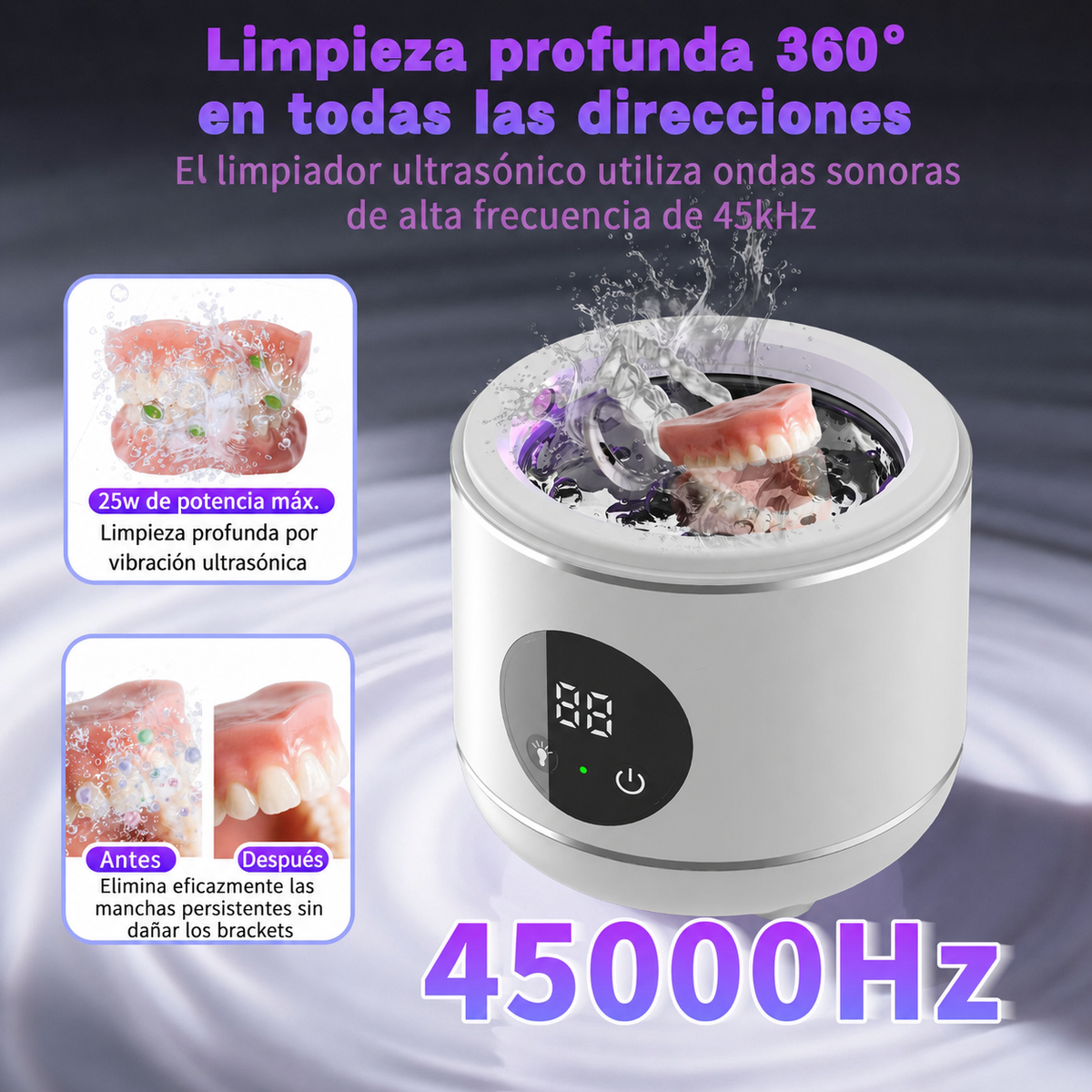 Limpiador Ultrasónico con Luz UV - 2