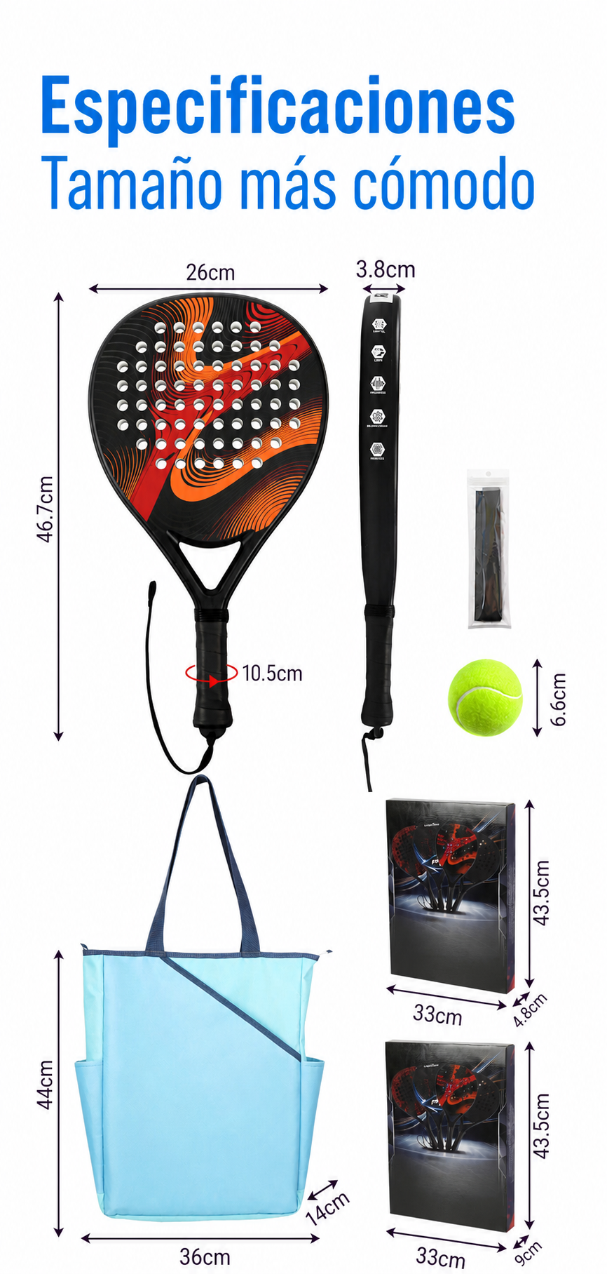 Pala de Pádel con marco de Carbono - 11