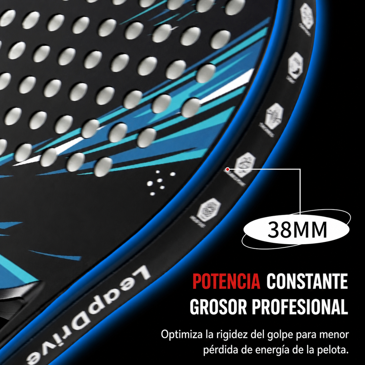 Pala de Pádel con marco de Carbono - 5