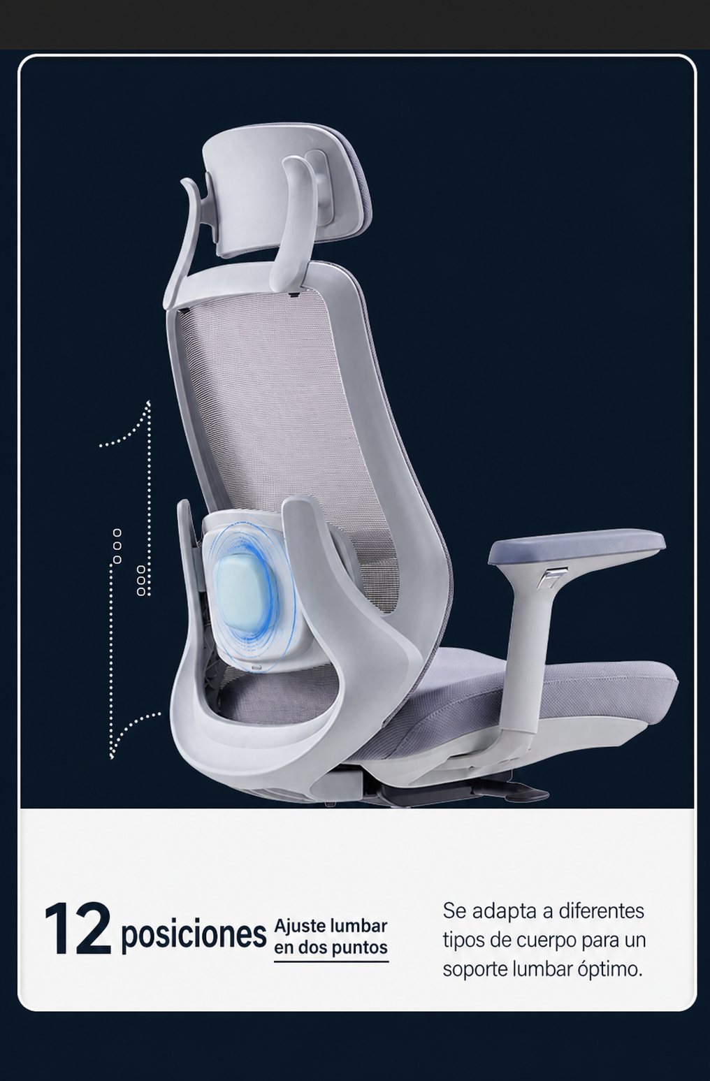 Silla de oficina ergonómica con masaje y reclinable - 12