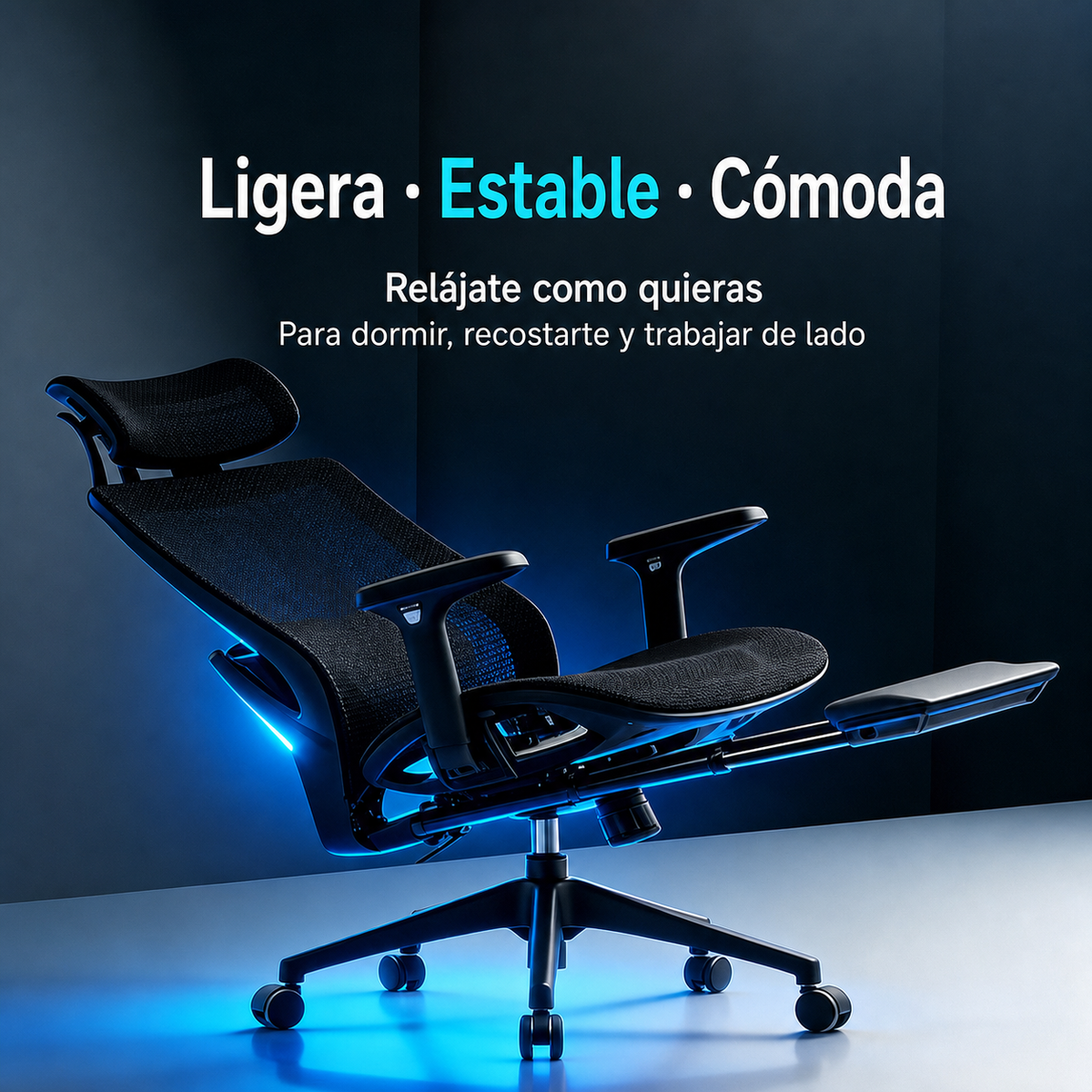Silla de oficina ergonómica con masaje y reclinable - 1
