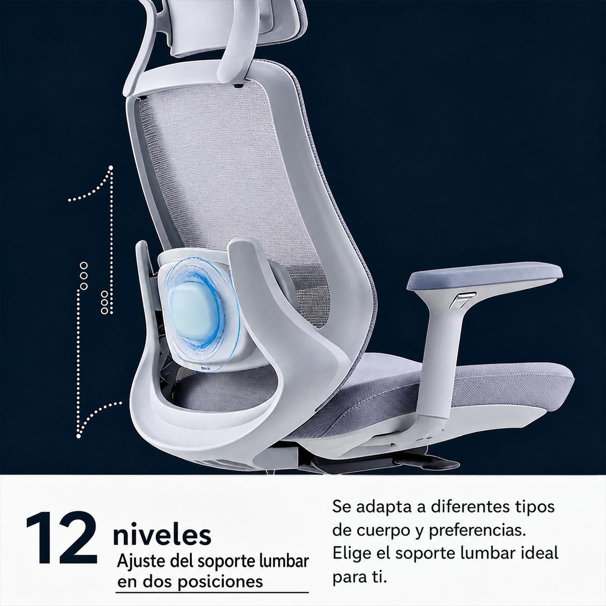 Silla de oficina ergonómica con masaje y reclinable - 2