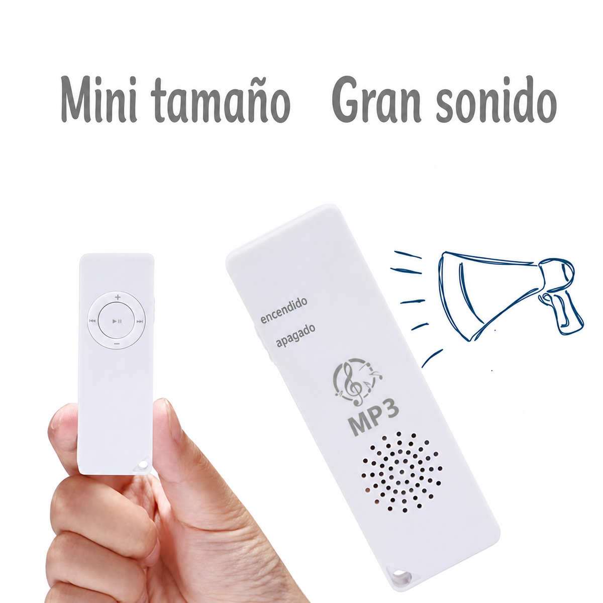 Reproductor MP3 ultradelgado con bocina y ranura TF - 3