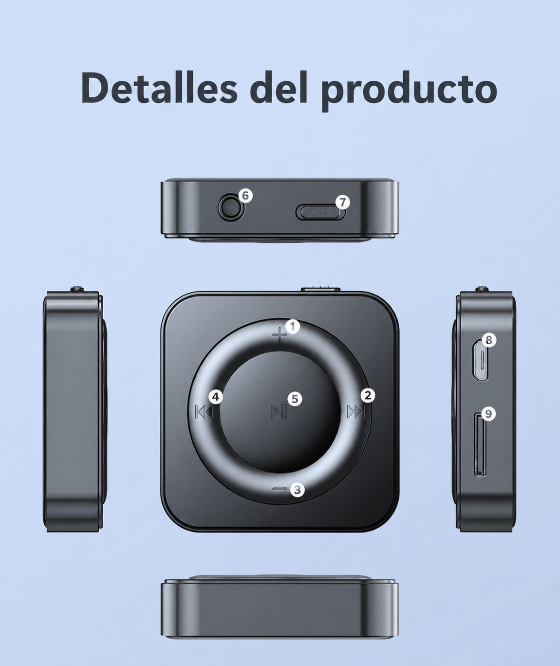 Reproductor MP3 Bluetooth ultrafino con ranura TF - 13
