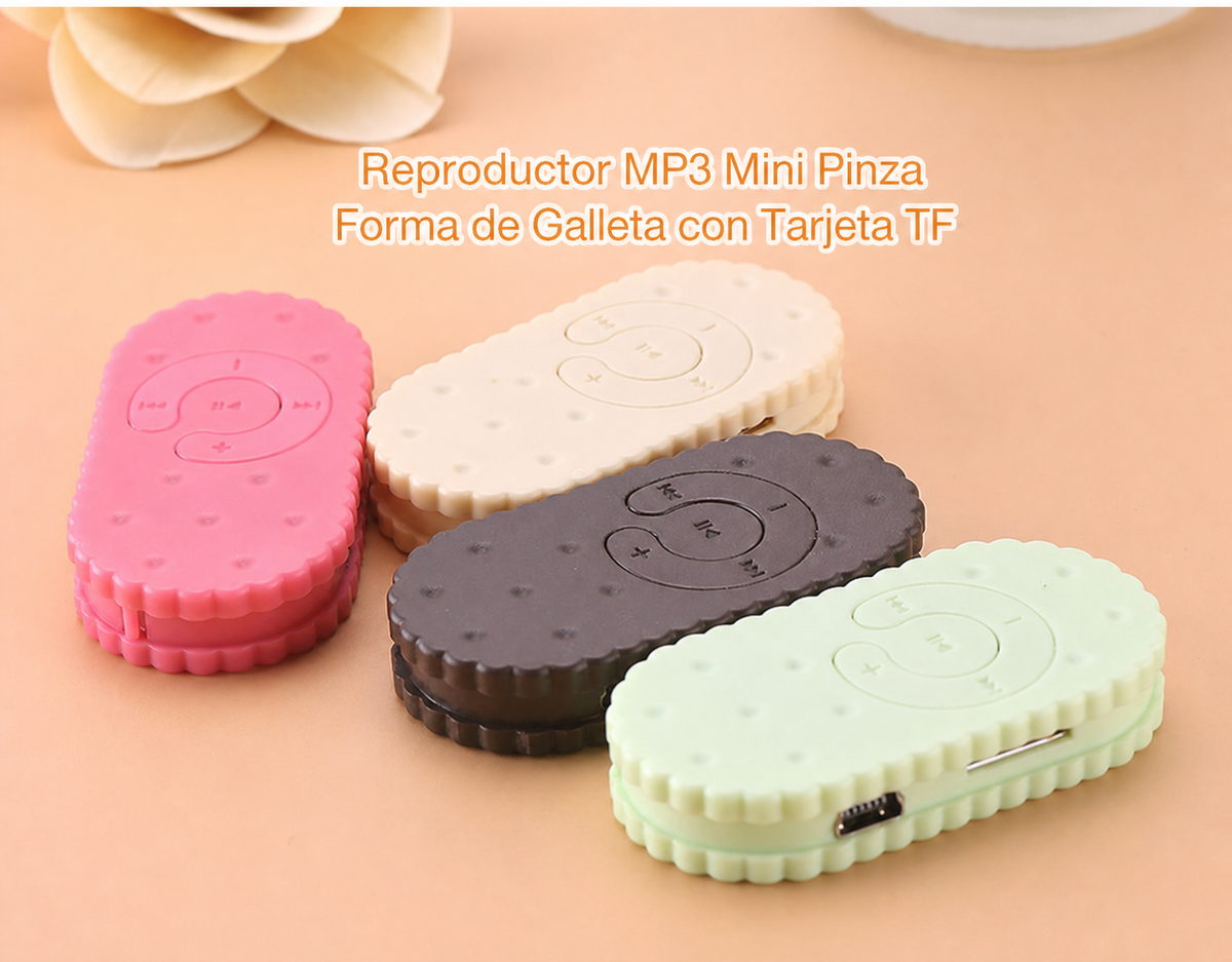 Reproductor MP3 Mini Clip Forma de Galleta con Tarjeta TF - 14